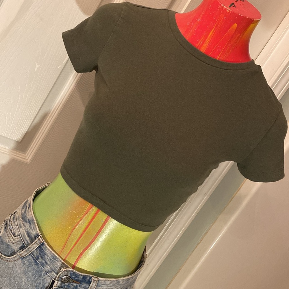 Wild Fable Dark Green Crop Top
